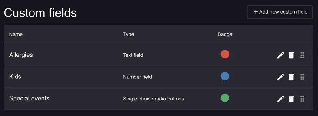 Διαμόρφωση custom fields μέσα στις ρυθμίσεις Resos Ρώτα τους επισκέπτες ό,τι θέλεις με τα custom fields