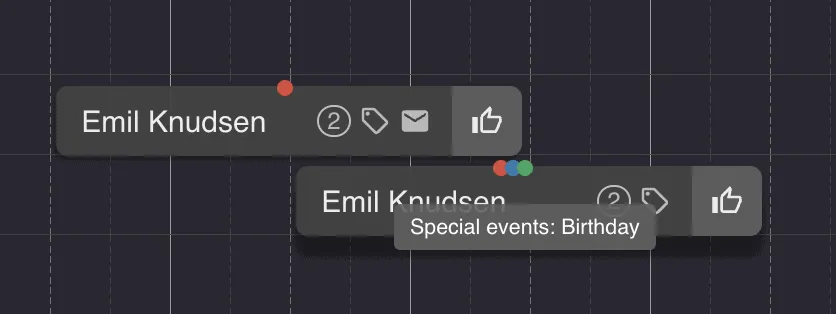Τα custom fields εμφανίζουν έγχρωμα badges και δεδομένα όταν πλοηγείσαι πάνω στο badge. Ρώτα τους επισκέπτες ό,τι θέλεις με τα custom fields