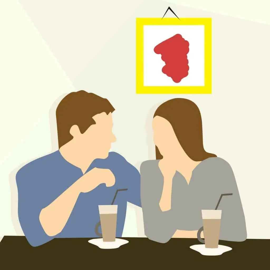 Tomando café juntos en un café