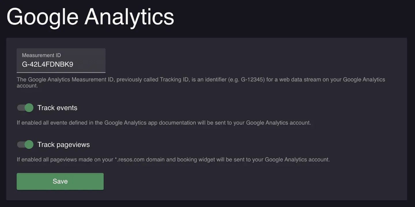 Esimerkki Google Analytics -integraatiosta