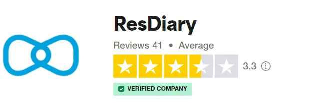 Wynik recenzji ResDiary na Trustpilot