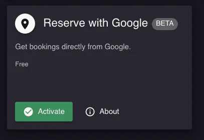 Reserve with Google Resos-sovelluksessa
