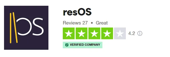 Wynik recenzji Resos na Trustpilot
