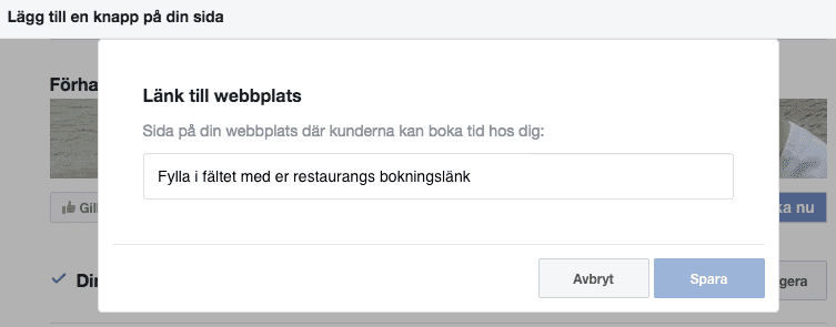 Länk til webbplats på Facebook.