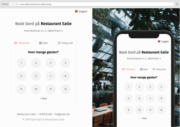 Restaurant booking form