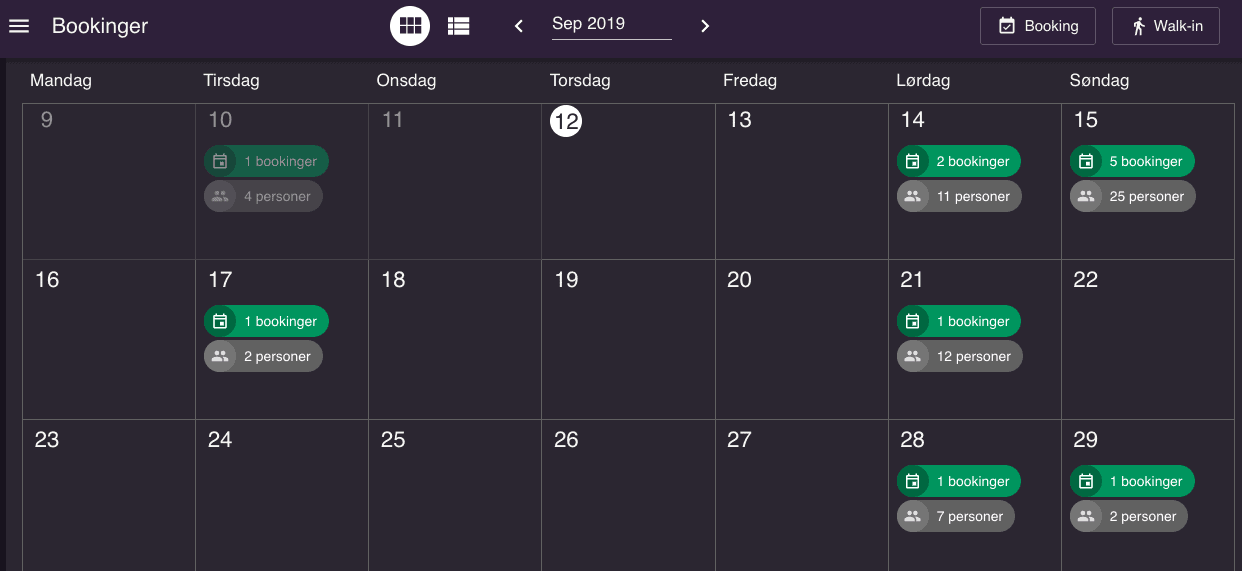 User-friendly table booking schedule