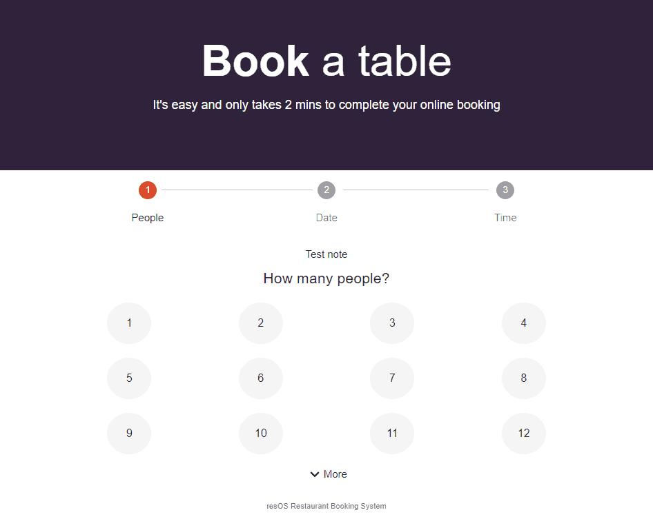 the resOS booking form