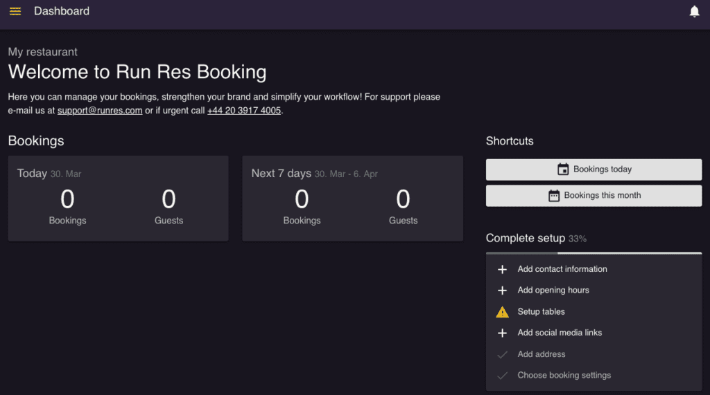 resOS dashboard