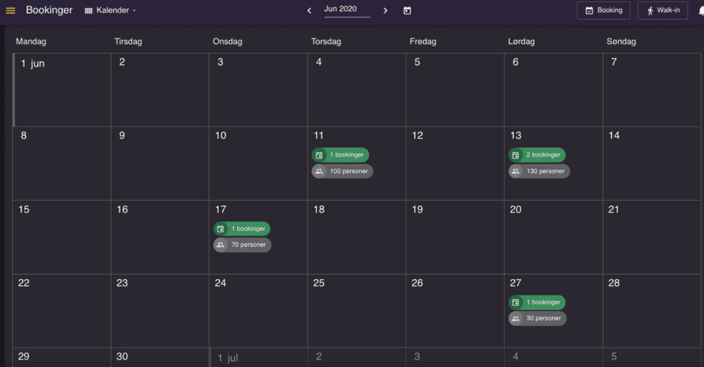 reservationssystem Kalender