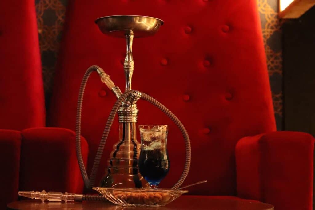 A picture of a shisha pipe at a shisha café