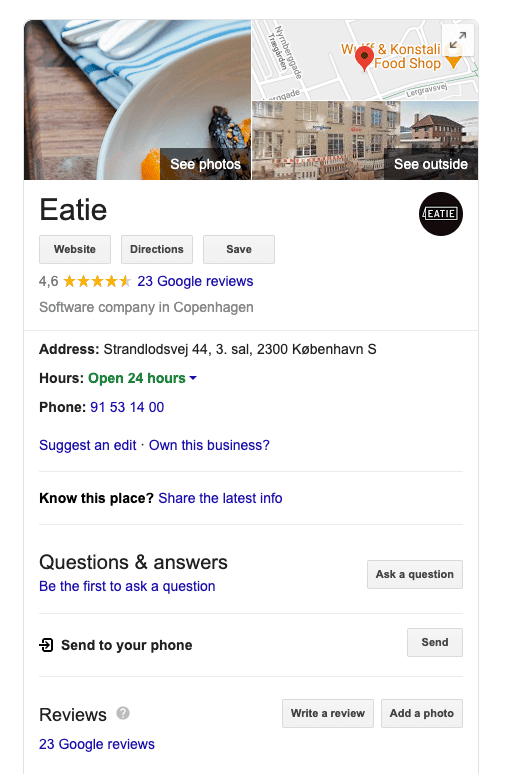 Google My Business för att göra din restaurang mer synlig