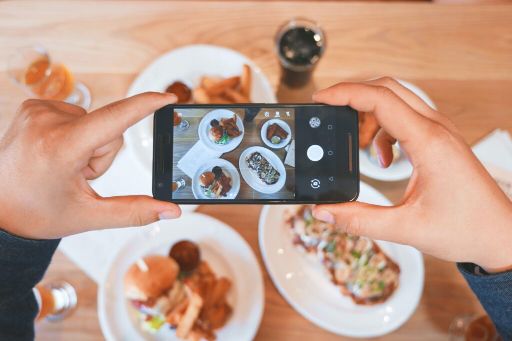 taking picture of food