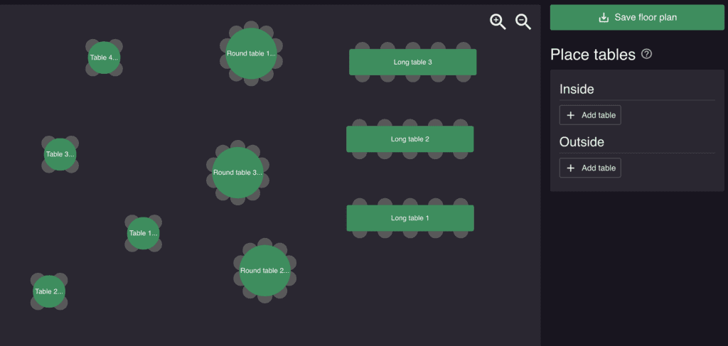 resOS' visuelle bordplan til restauranter