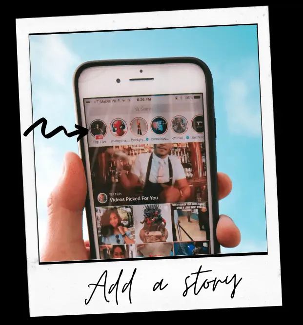 example of how restaurants can use Instagram stories and how to add a story