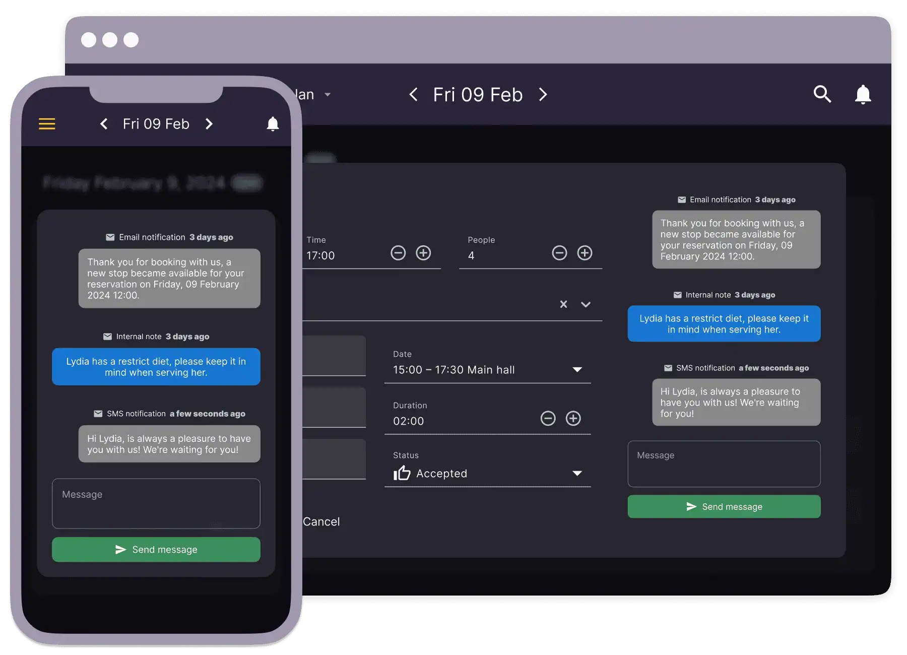 Customer data list and an easy overview