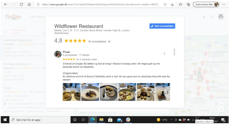 Online review sites (Google)