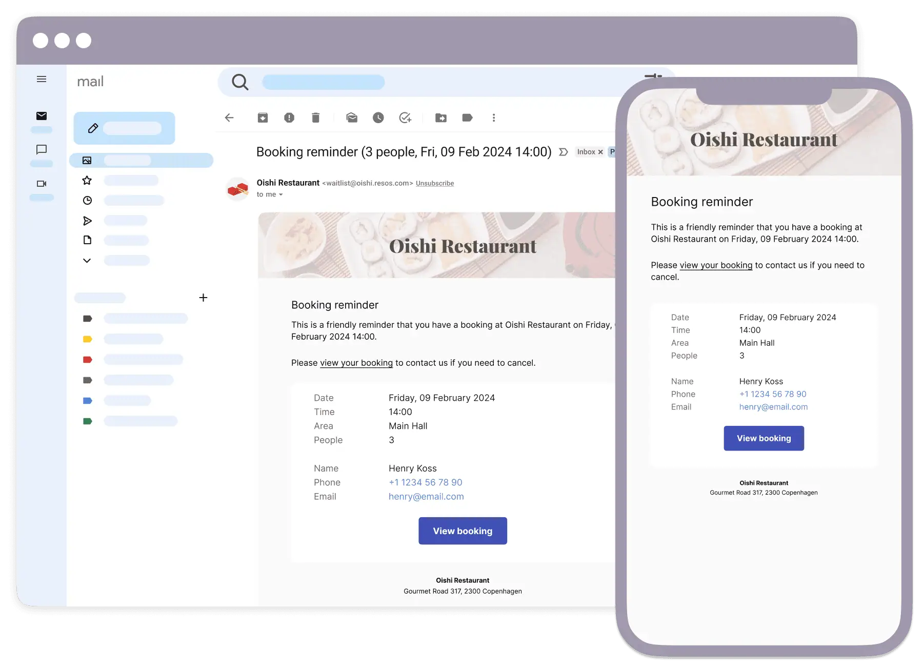 Booking reminders