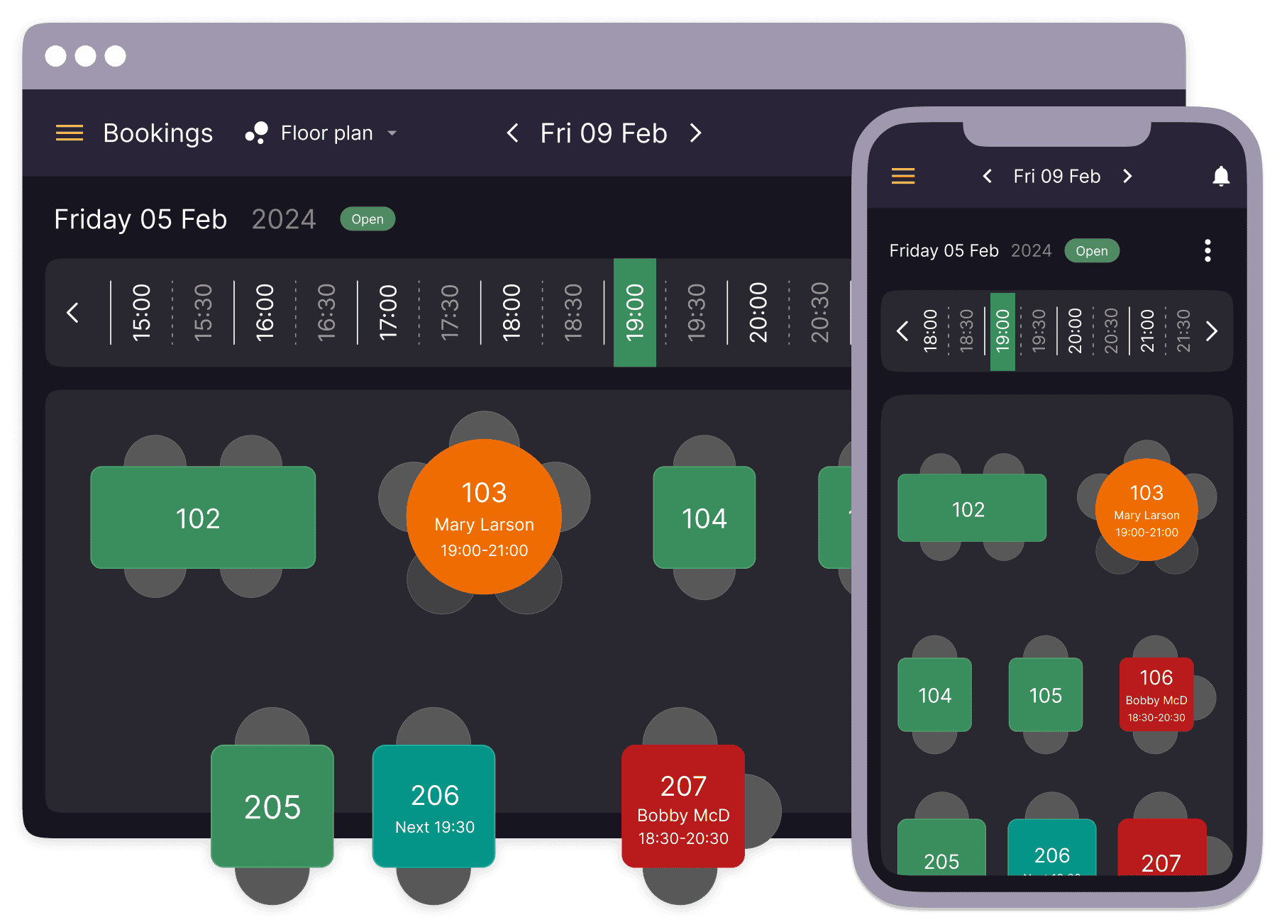 Flexible table and booking management