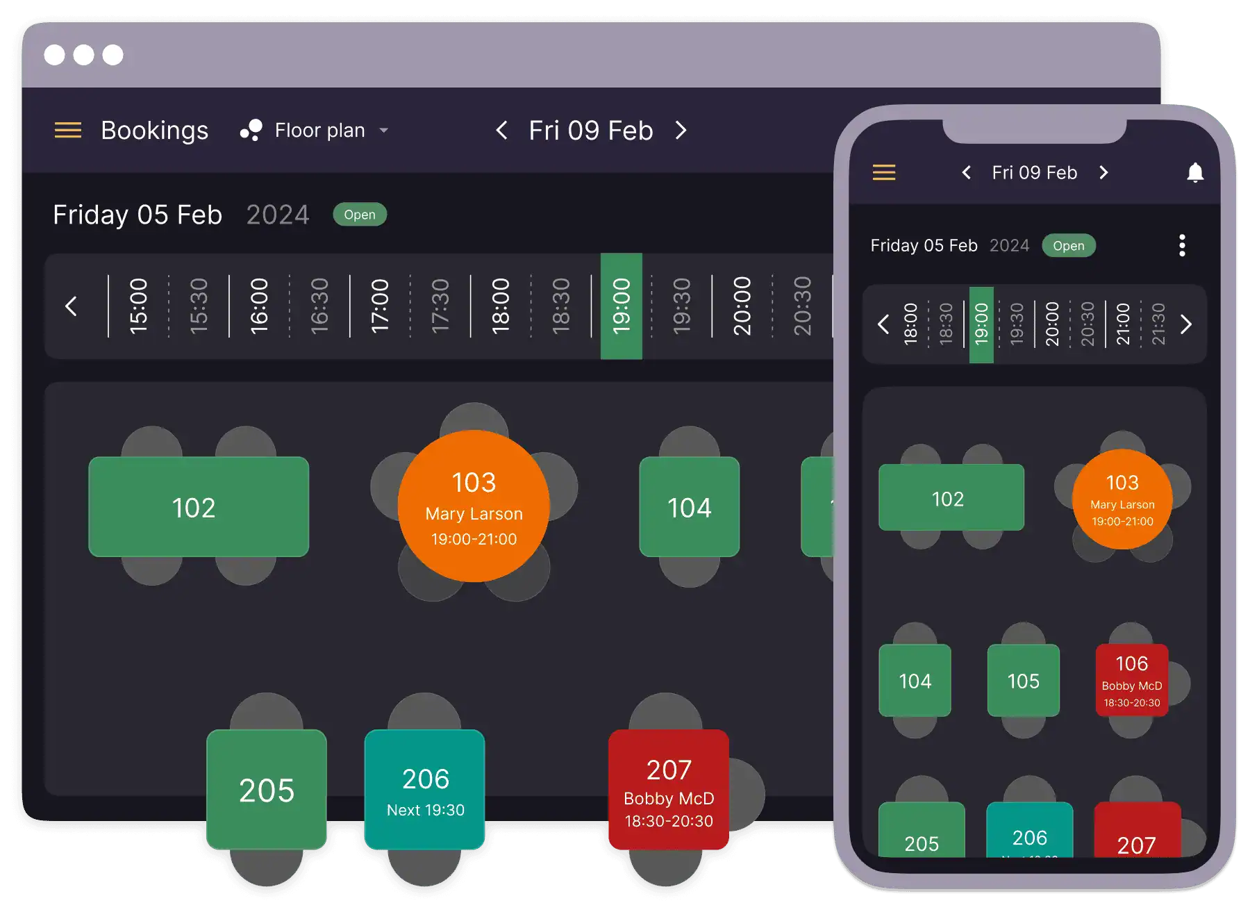 Flexible table and booking management