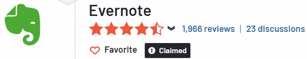 Evernote reviews from G2