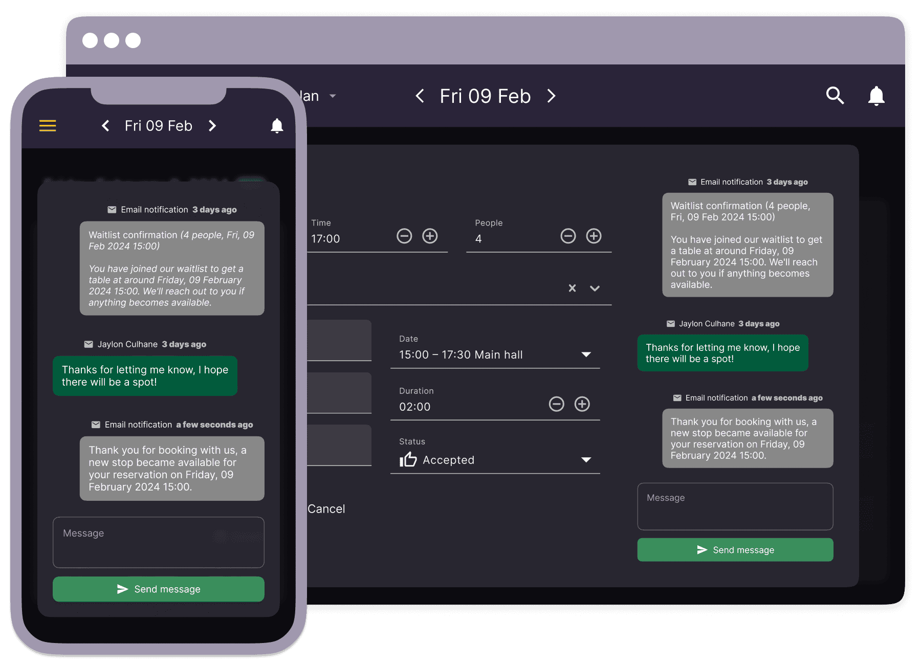 Stay connected with your guests in real time