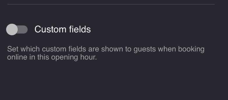 custom fields settings