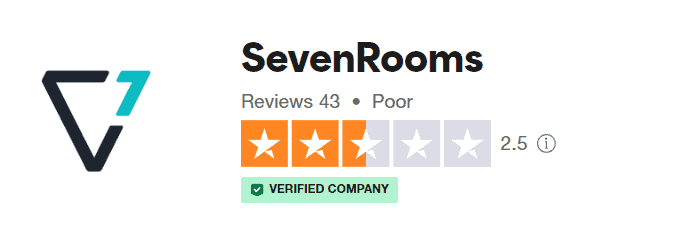 SevenRooms review score on Trustpilot