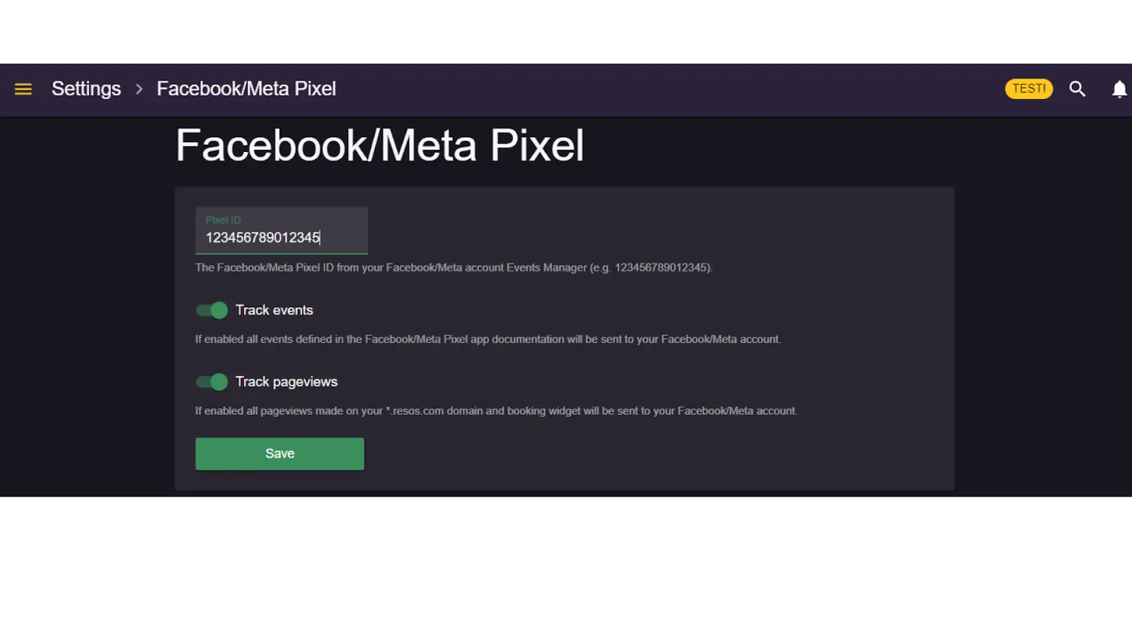 Facebook Pixel integration – add Pixel ID