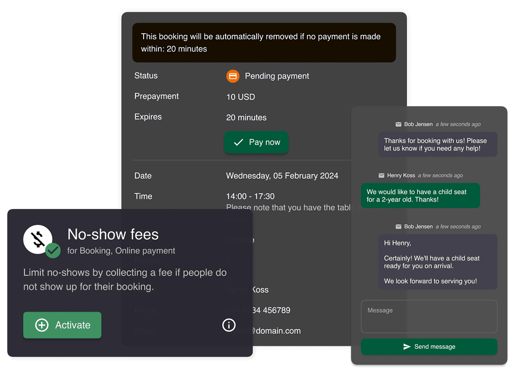 no-show fee feature 