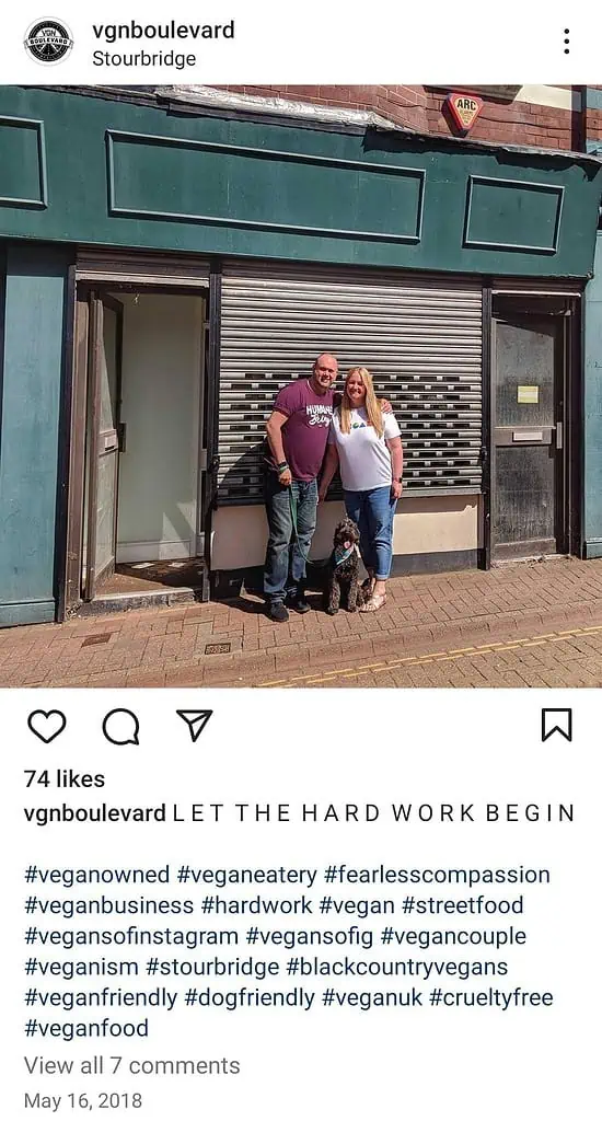 vgn boulevard restaurant first instagram post