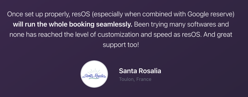 Testimonial for resOS form Santa Rosalía