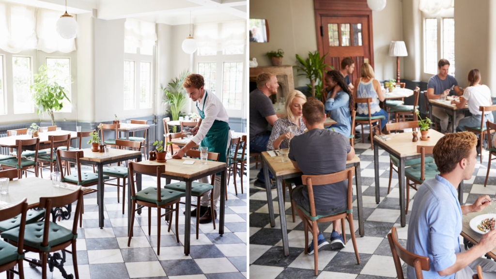 Restaurant sales — empty vs. busy